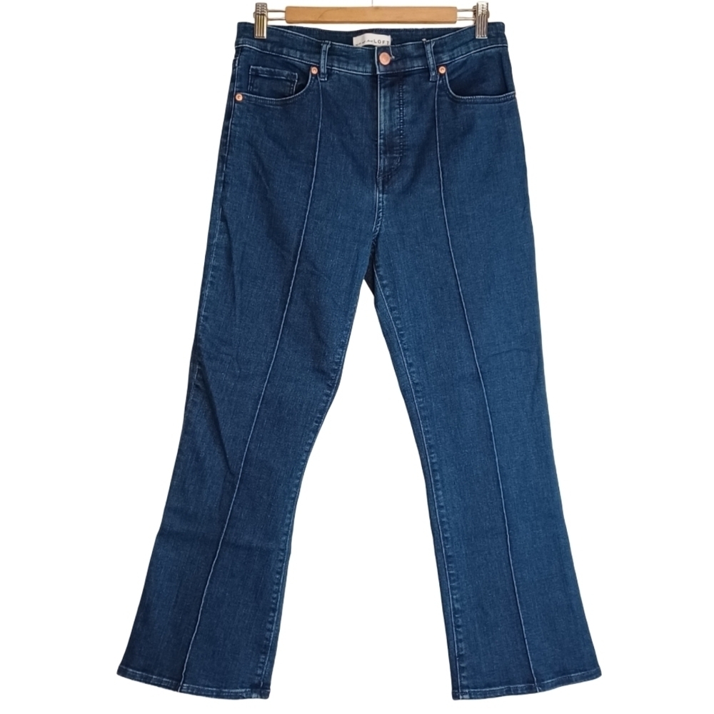 LOFT Dark Blue Sz 29 High Rise The Kick Crop Jeans